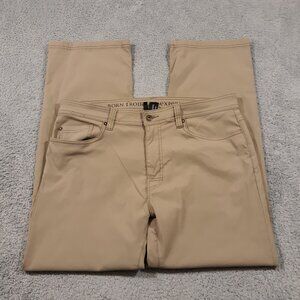 Prana Hiking Pants Mens Waist 36 Inseam 30 Slim Fit Beige Outdoor Travel Stretch